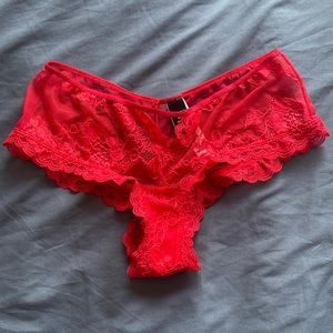 NWT Victoria’s Secret Red Sheer Lace Panty